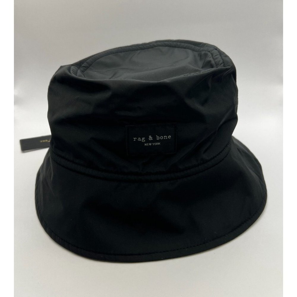 Rag & Bone Black Addison Bucket Hat sz S/M Women's Summer Lightweight Breathable - Picture 4 of 10